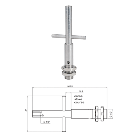 VENTIL F�R SPOLMUNSTYCKE 1/4" SS